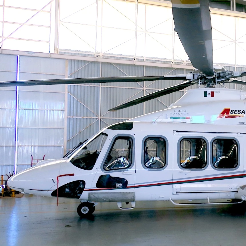 White Helicopter at Hangar