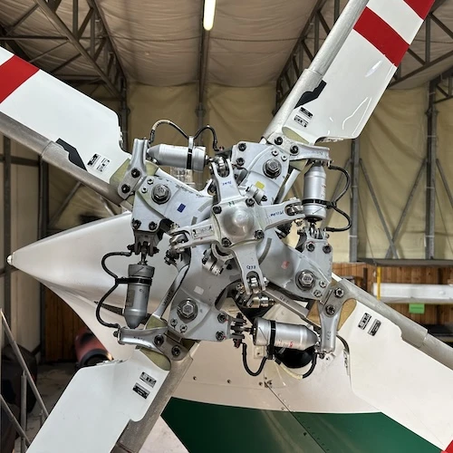 Close up of helicopter rudder panel